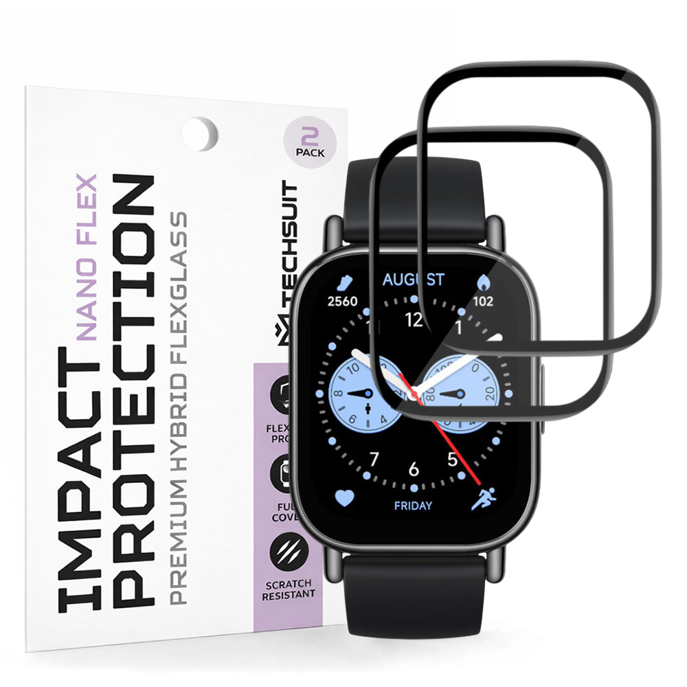 Techsuit Nano Flex védőfólia Xiaomi Redmi Watch 5 Lite-hoz, 2 darabos készlet, Műanyag, Fekete