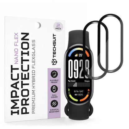 Techsuit Nano Flex védőfólia Xiaomi Smart Band 10-hez, 2 darabos készlet, Műanyag, Fekete