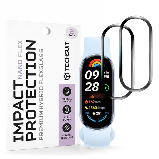 Techsuit Nano Flex védőfólia Xiaomi Smart Band 9-hez, 2 darabos készlet, Műanyag, Fekete