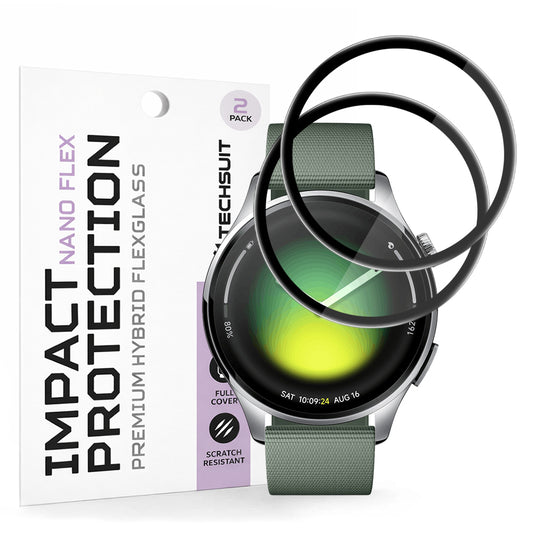 Techsuit Nano Flex védőfólia Xiaomi Watch 5-höz, 2 darabos készlet, Műanyag, Fekete