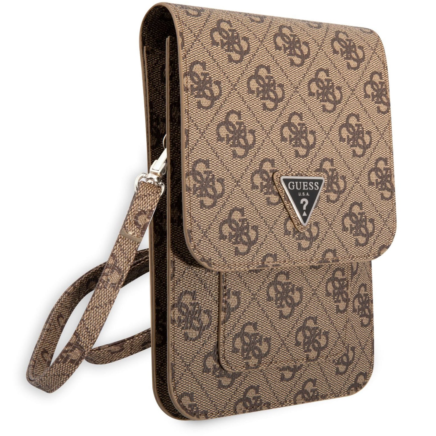 Universal Phone Bag, Guess, 4G Triangle Logo, Brown