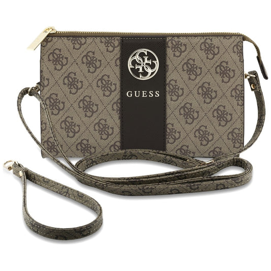 Univerzális telefontáska, Guess, 4G Round Classic Logo Stripe, barna