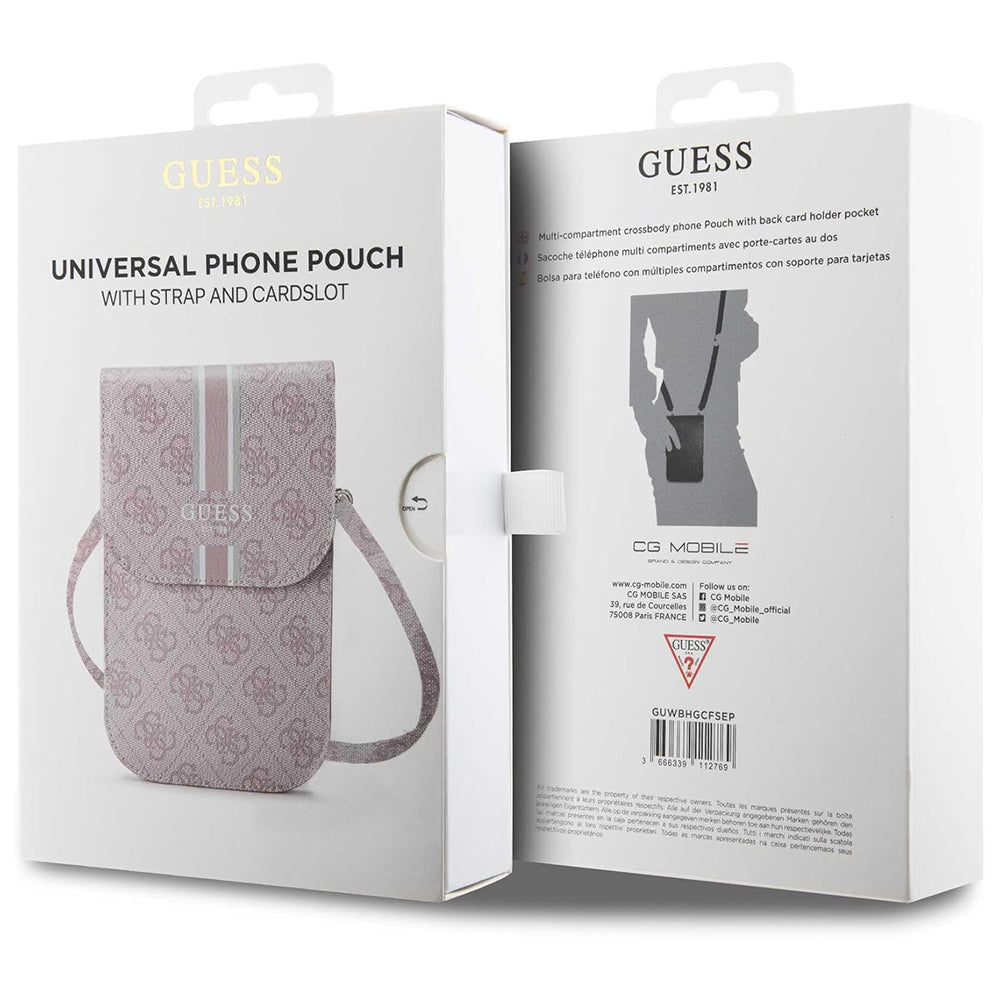 Univerzális Telefon Táska, Guess, 4G Csíkok, Rózsaszín