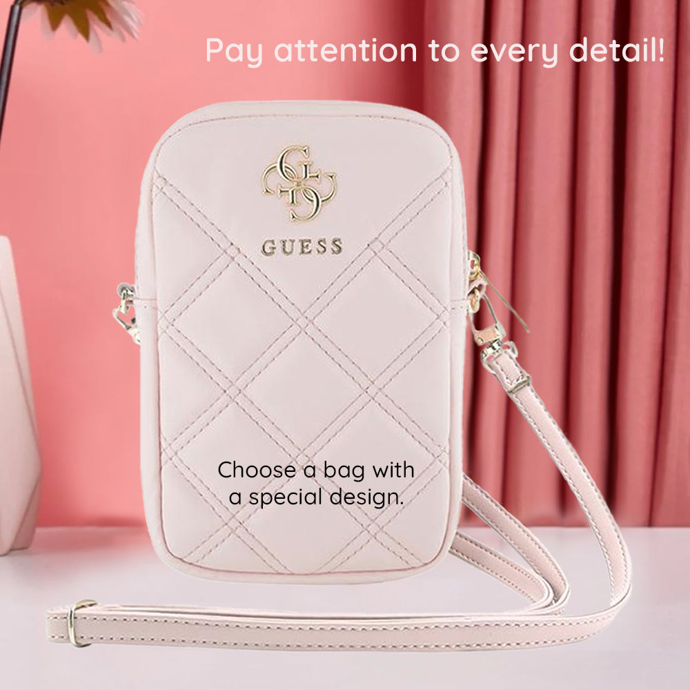 Univerzális Telefon Táska, Guess, Quilted 4G, Fekete