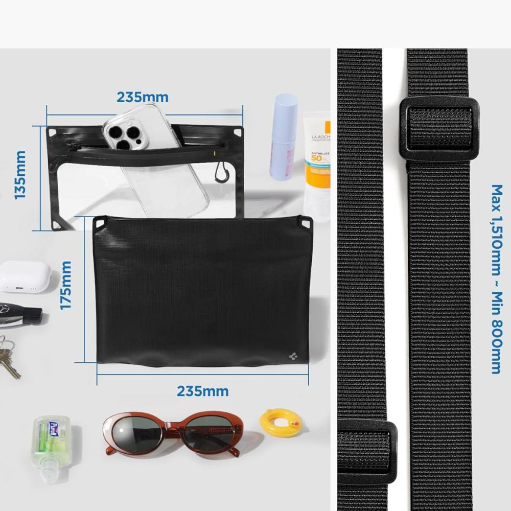 Spigen Crossbag univerzális vízálló táska és tok, fekete AMP09746