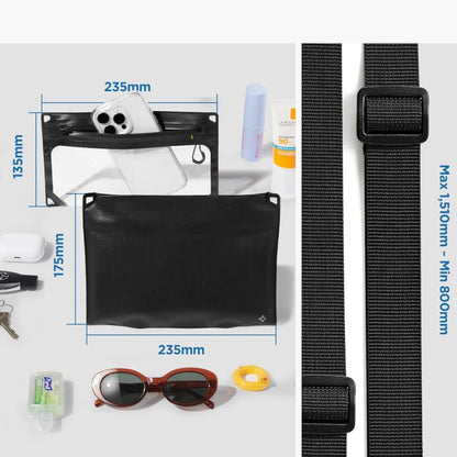 Spigen Crossbag univerzális vízálló táska és tok, fekete AMP09746