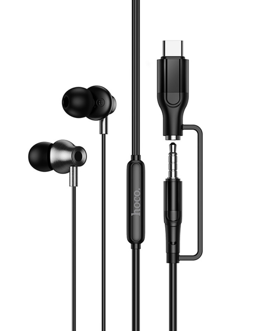 3,5 mm-es / USB-C-s HOCO M119A kihangosító, fekete