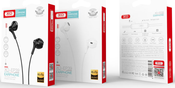 Handsfree 3.5mm XO Design EP39, Fehér