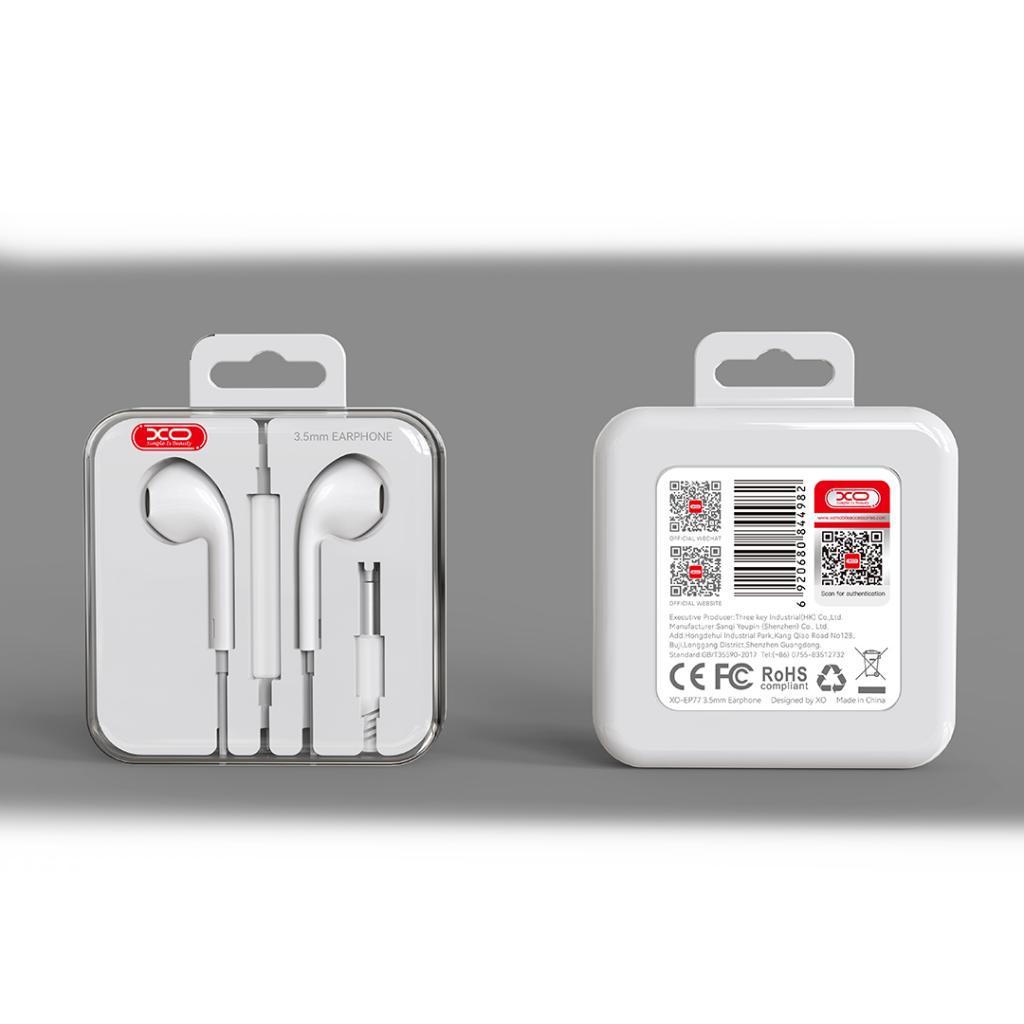 Handsfree 3.5mm XO Design EP77, Fehér