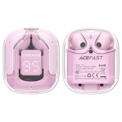 Handsfree Bluetooth Acefast T6, TWS, Rózsaszín