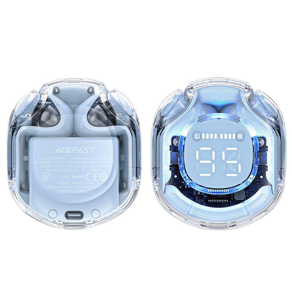 Handsfree Bluetooth Acefast T8, TWS, Kék