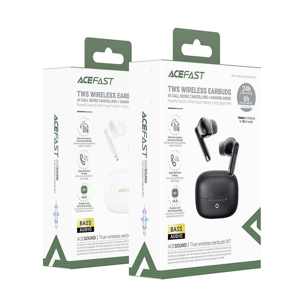 Handsfree Bluetooth Acefast W7, TWS, Fekete