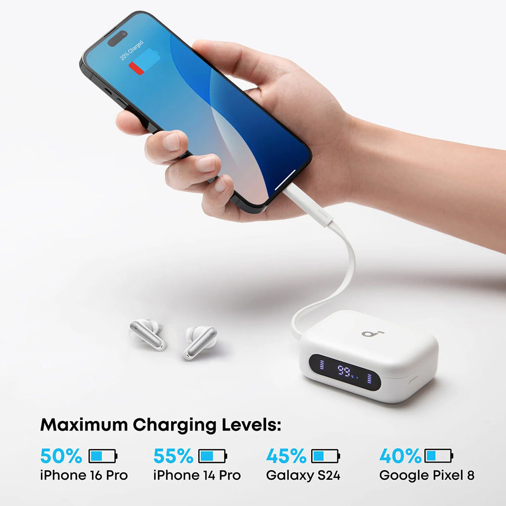 Bluetooth kihangosító Anker SoundCore P41i, TWS, ANC, Fehér A3937G21