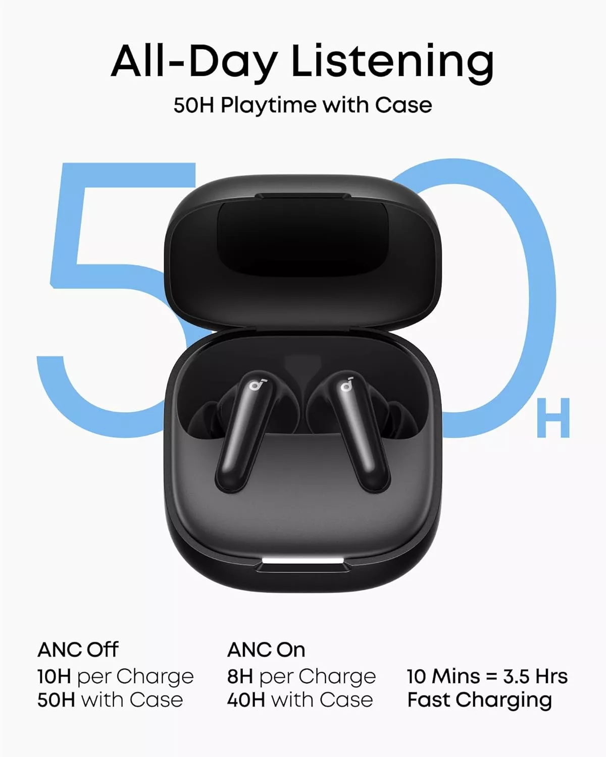 Handsfree Bluetooth Anker Soundcore R60i, TWS, ANC, Fekete D1202G11