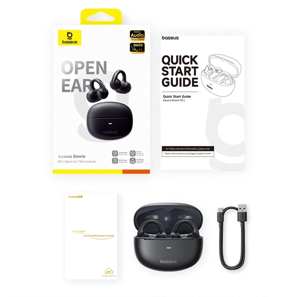 Handsfree Bluetooth Baseus Bowie MC1, TWS, Fekete A00083501126-00