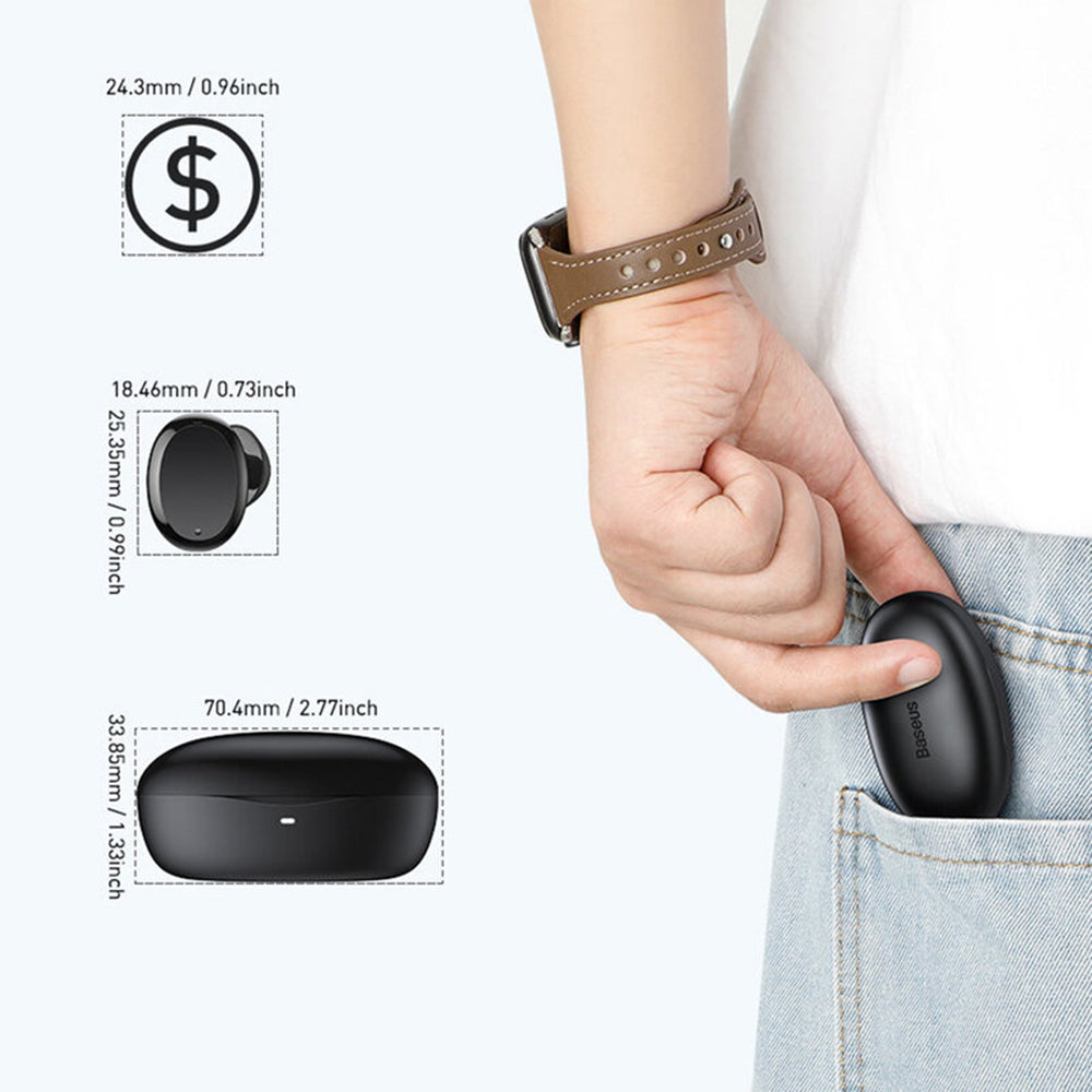 Handsfree Bluetooth Baseus Encok W11, TWS, Fekete NGTW060001