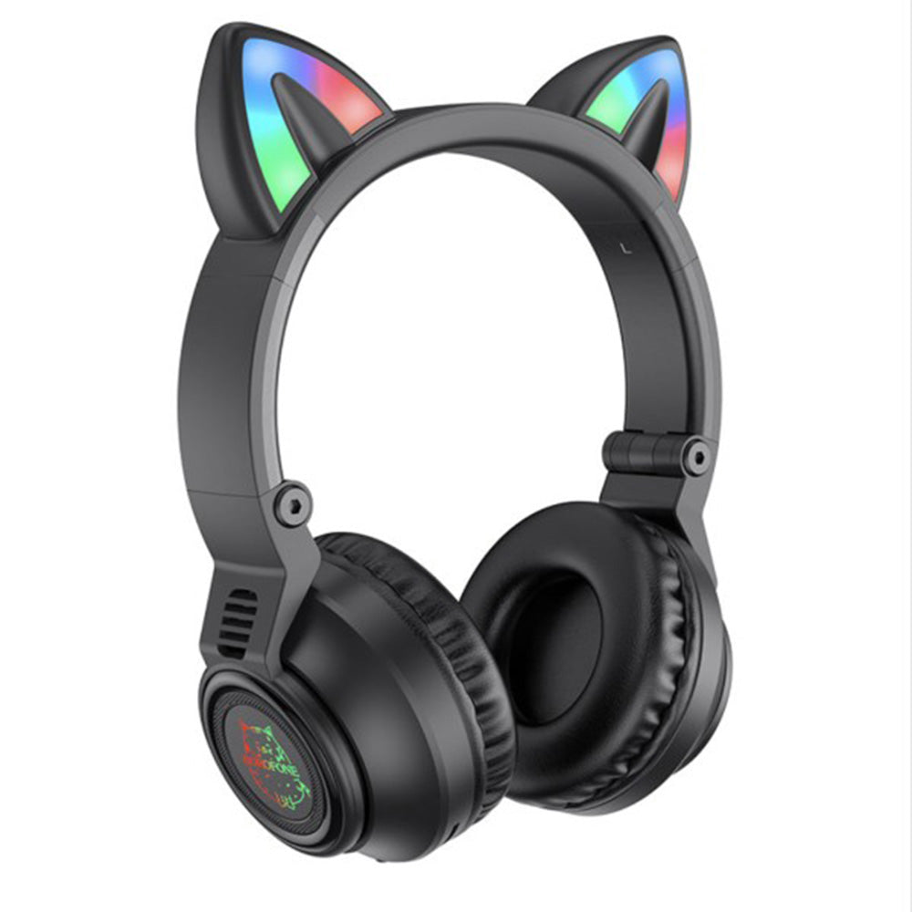 Handsfree Bluetooth Borofone BO18 Cat Ear, A2DP, Fekete