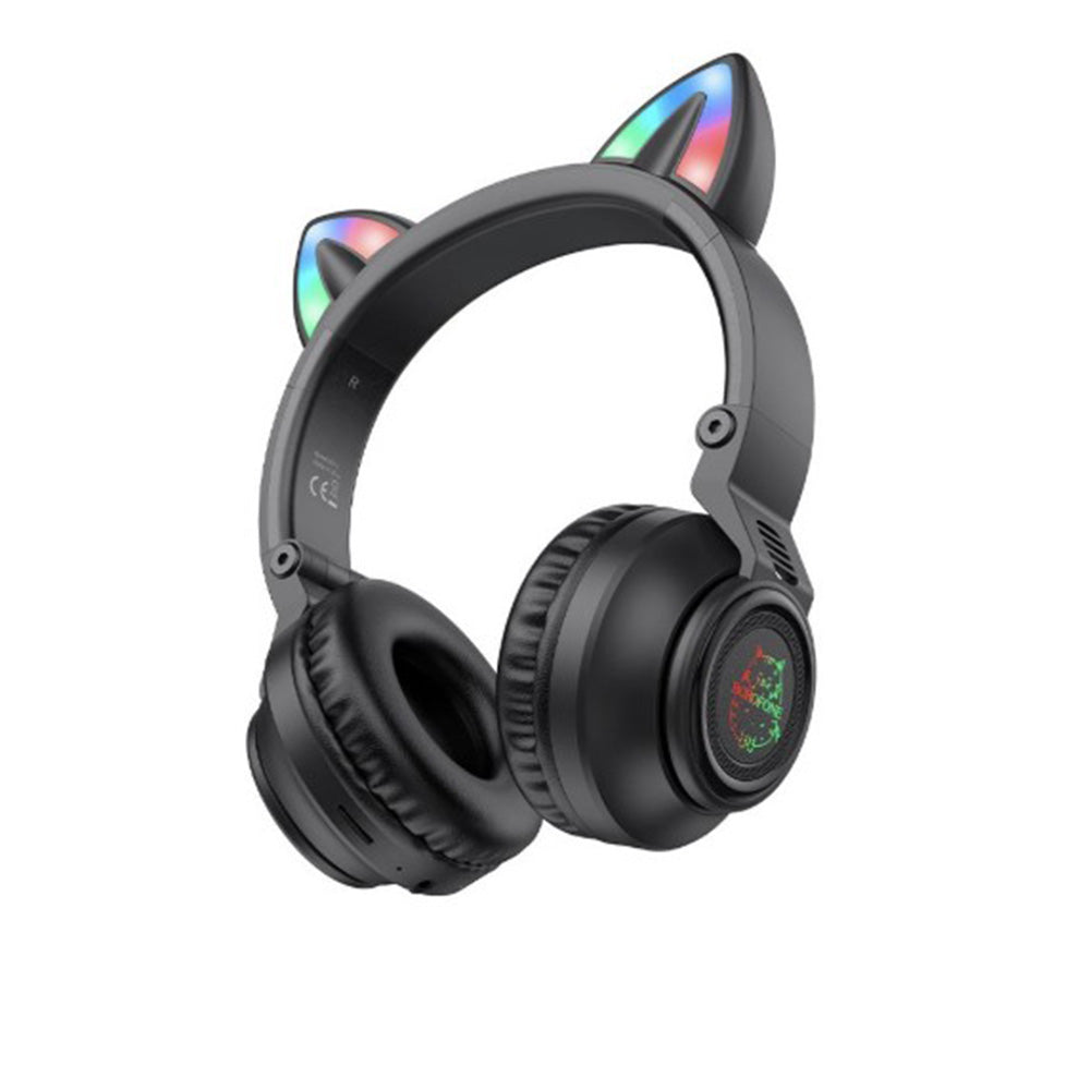 Handsfree Bluetooth Borofone BO18 Cat Ear, A2DP, Fekete
