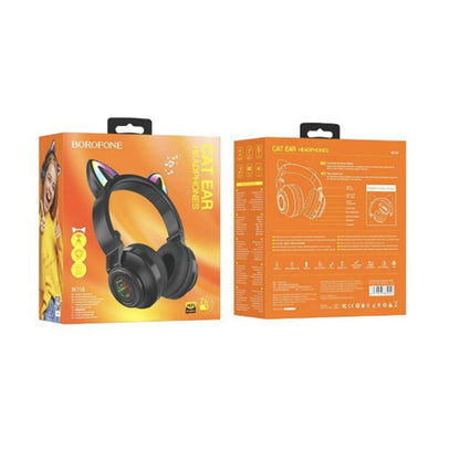 Handsfree Bluetooth Borofone BO18 Cat Ear, A2DP, Fekete