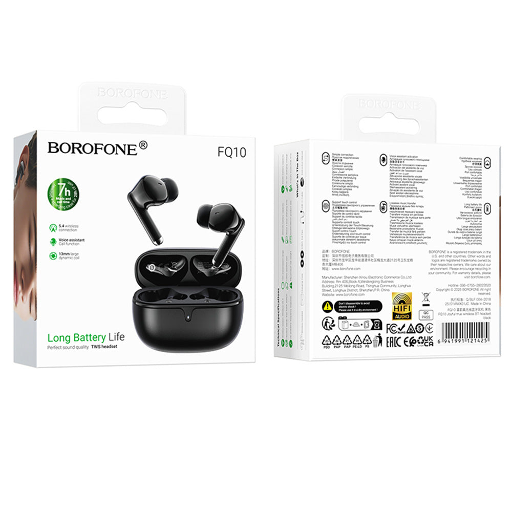 Handsfree Bluetooth Borofone FQ10 Joyful, TWS, Fekete