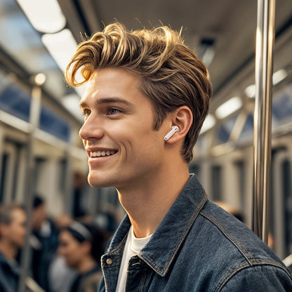 Handsfree Bluetooth Borofone FQ7 Treasure, TWS, ANC, MultiPoint, Fehér