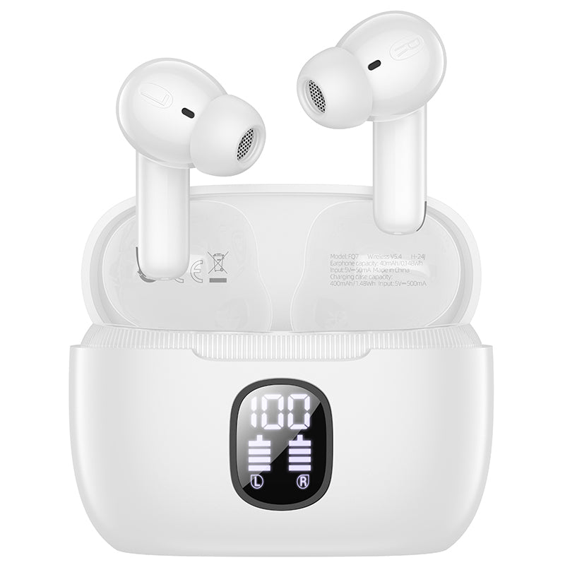 Handsfree Bluetooth Borofone FQ7 Treasure, TWS, ANC, MultiPoint, Fehér
