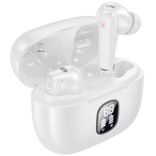 Handsfree Bluetooth Borofone FQ7 Treasure, TWS, ANC, MultiPoint, Fehér