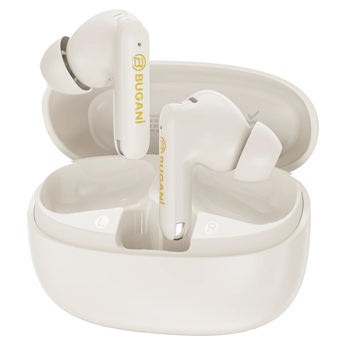 Bluetooth kihangosító Bugani Freebuds B20, TWS, ANC, Világos krém
