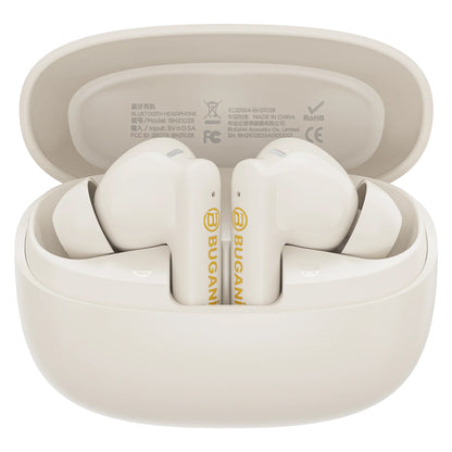 Bluetooth kihangosító Bugani Freebuds B20, TWS, ANC, Világos krém