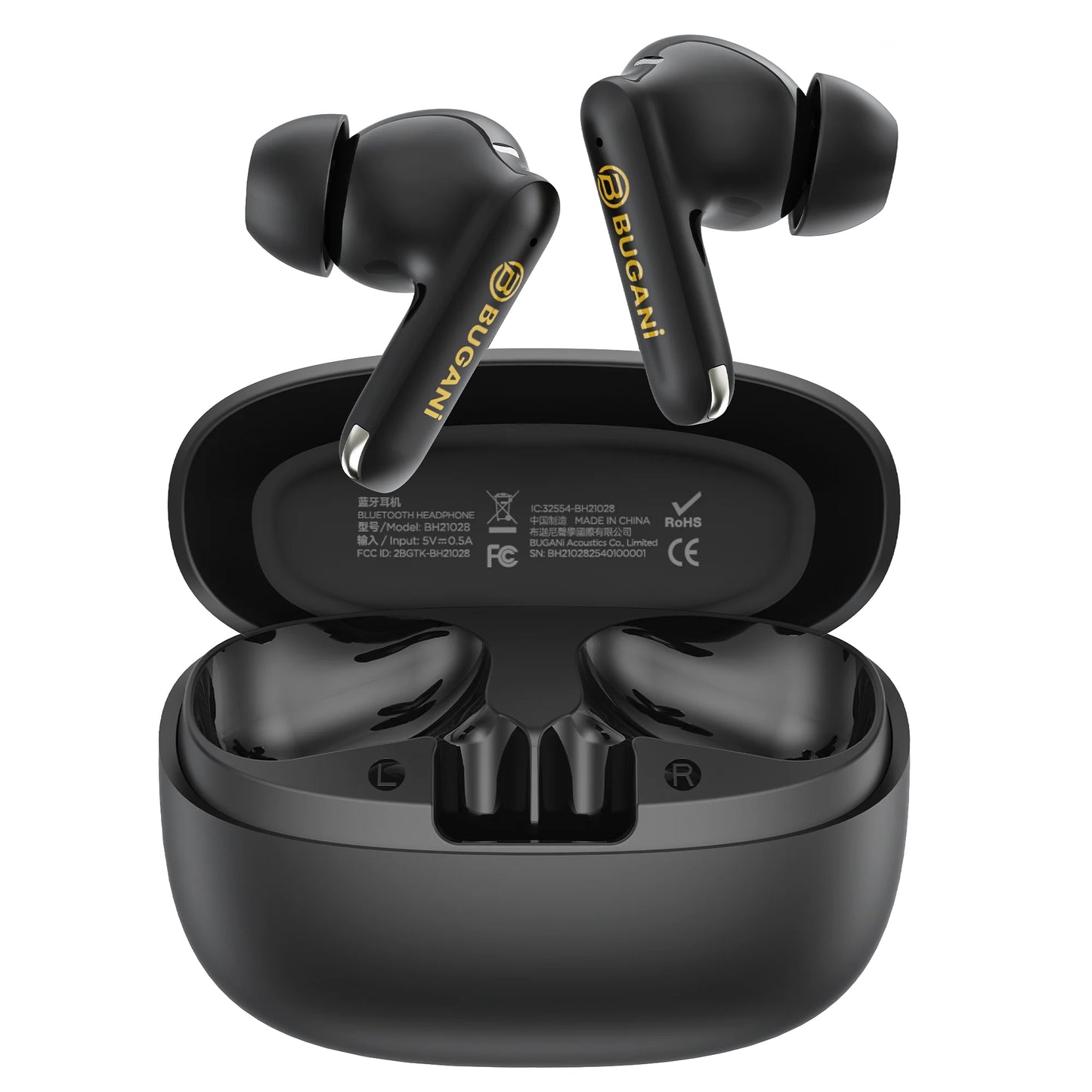 Bluetooth kihangosító Bugani Freebuds B20, TWS, ANC, Fekete
