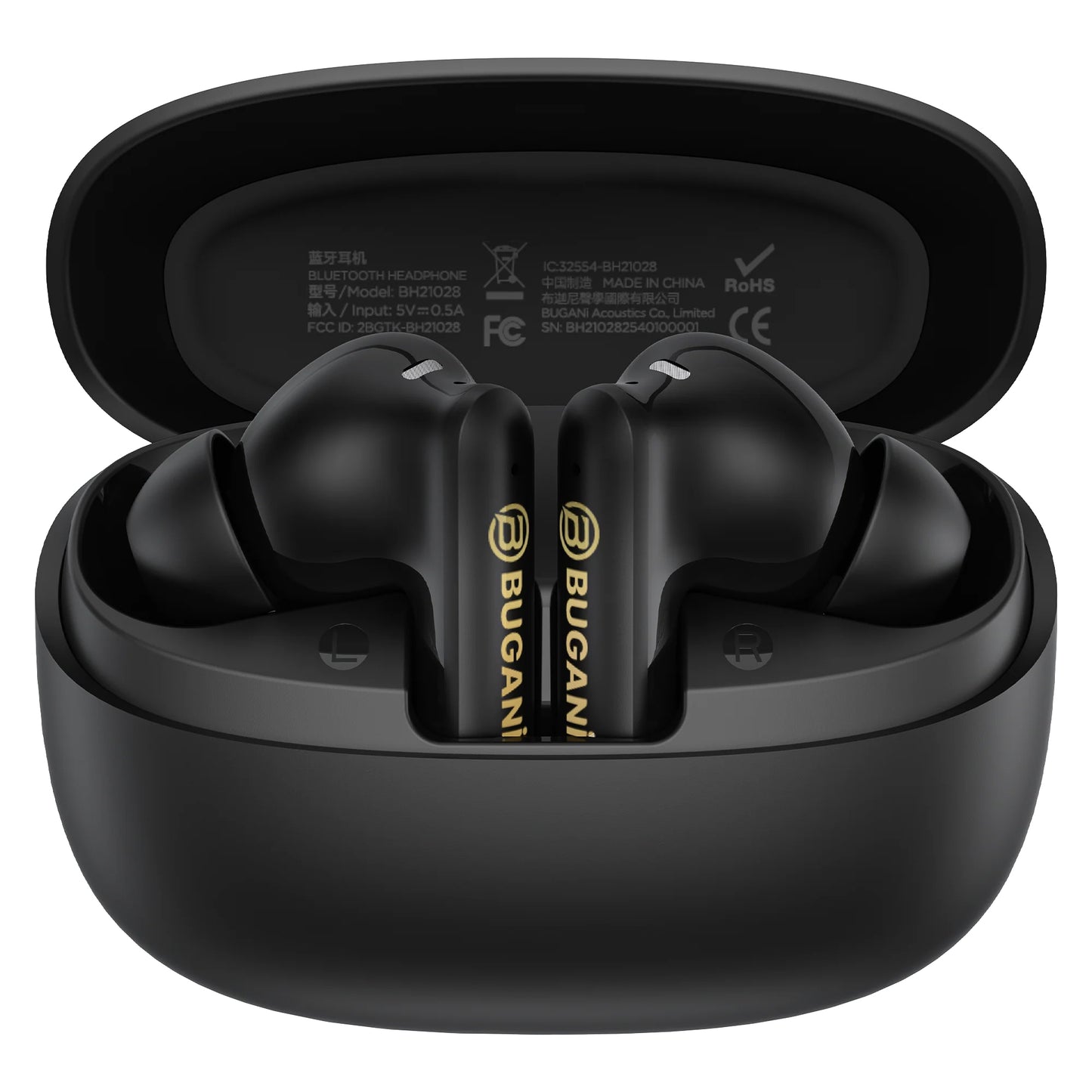 Bluetooth kihangosító Bugani Freebuds B20, TWS, ANC, Fekete