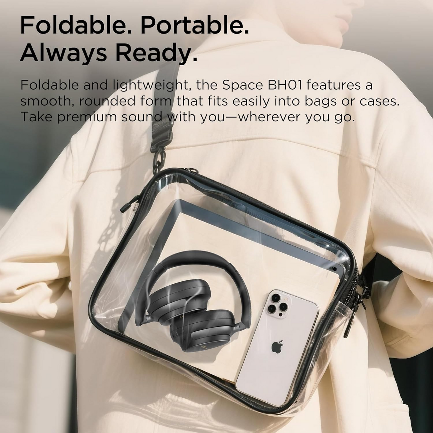Bluetooth kihangosító Bugani Space BH01, MultiPoint, A2DP, ANC, Fekete