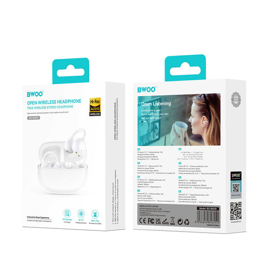 Bluetooth kihangosító BWOO BW39, TWS, Fehér