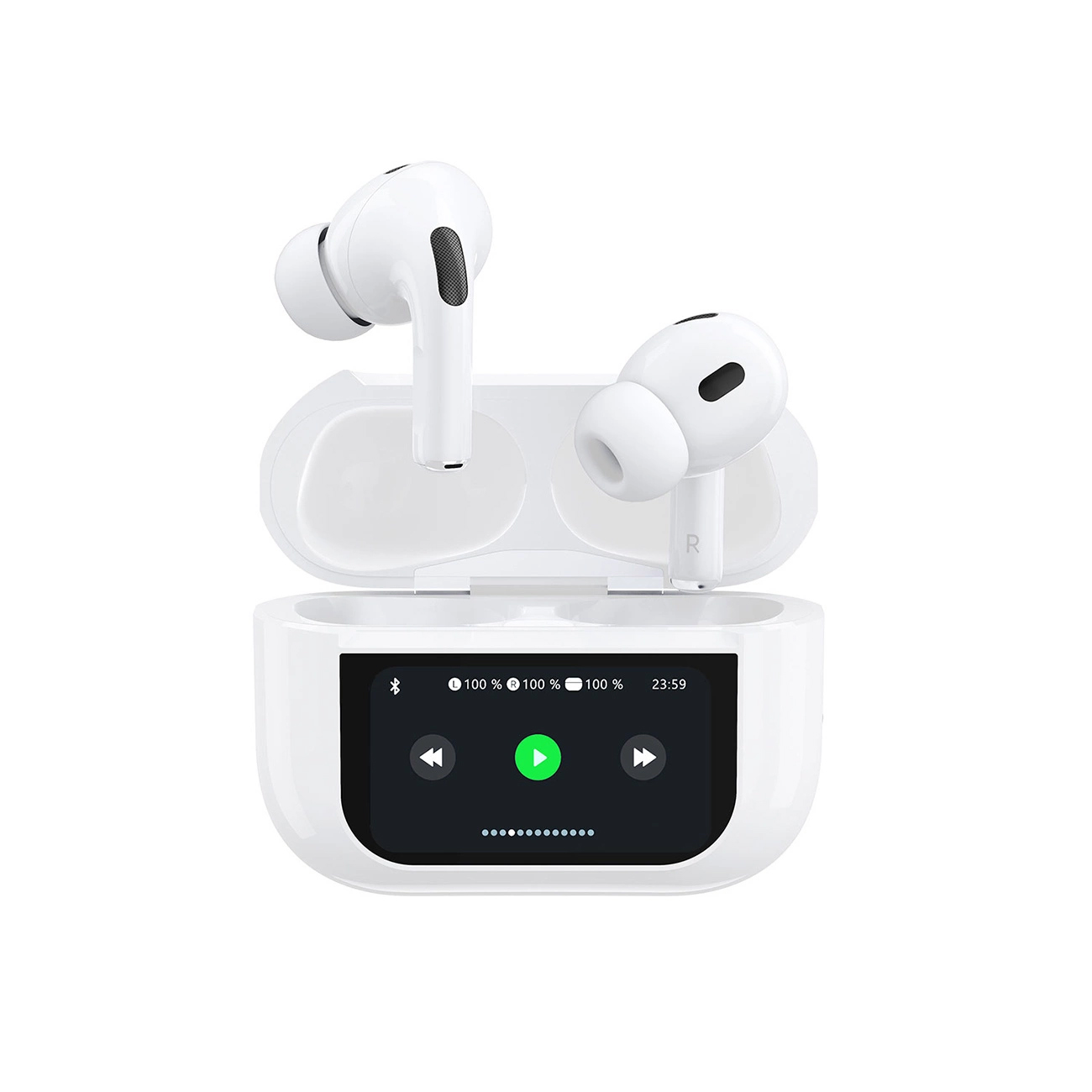 Bluetooth kihangosító Dudao U19 Display, TWS, Fehér, Újracsomagolt