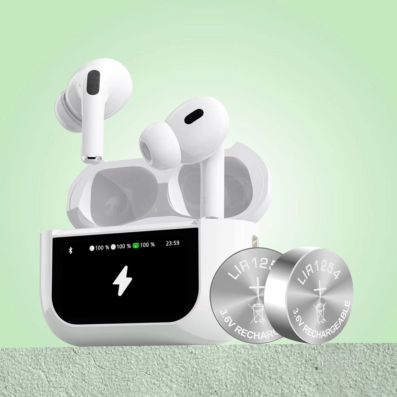 Bluetooth kihangosító Dudao U19 Display, TWS, Fehér, Újracsomagolt