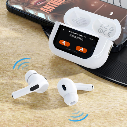 Bluetooth kihangosító Dudao U19 Display, TWS, Fehér, Újracsomagolt