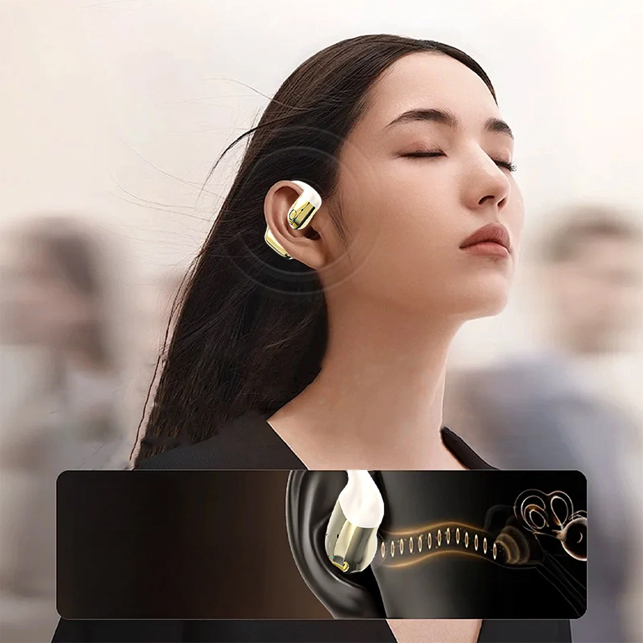 Handsfree Bluetooth Dudao U4Pro, A2DP, Aranybézs