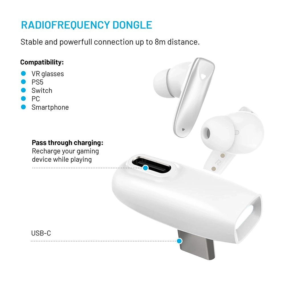 Handsfree Bluetooth Fixed Pods, TWS, Fehér