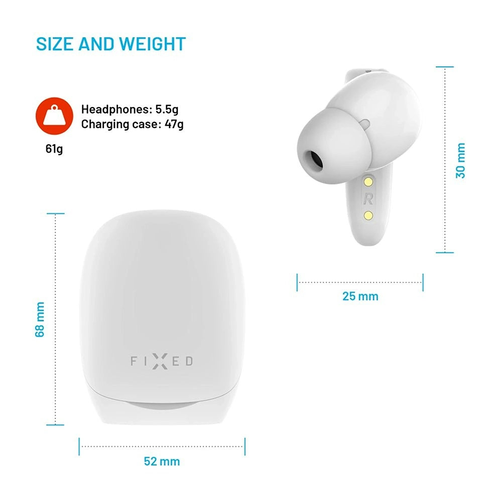 Handsfree Bluetooth Fixed Pods, TWS, Fehér