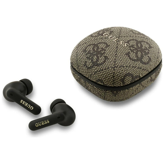 Handsfree Bluetooth Guess 4G Classic Metal Logo, TWS, Barna