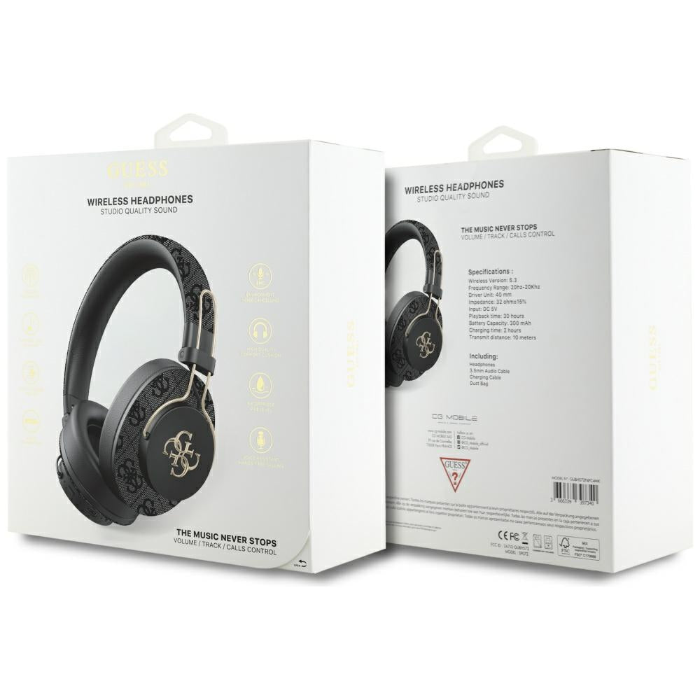Handsfree Bluetooth Guess 4G Metal Logo, A2DP, Fekete