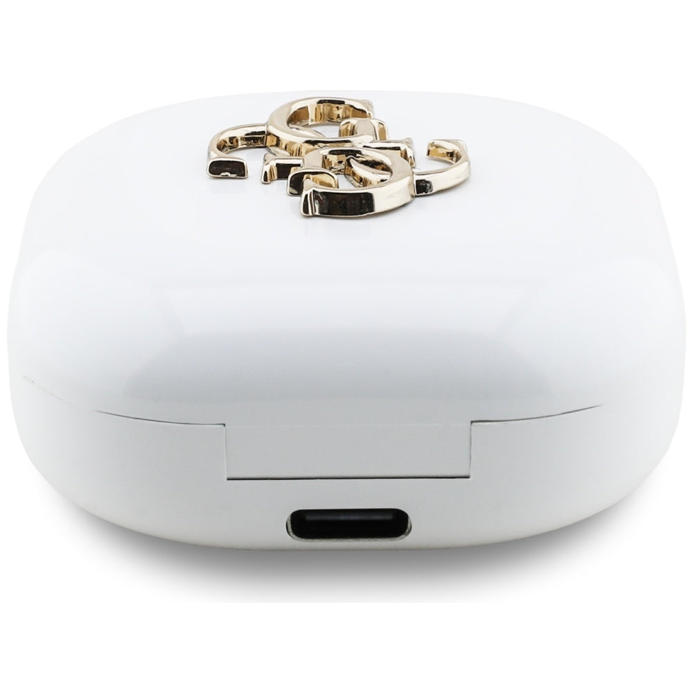 Handsfree Bluetooth Guess 4G Metal Logo, TWS, Fehér