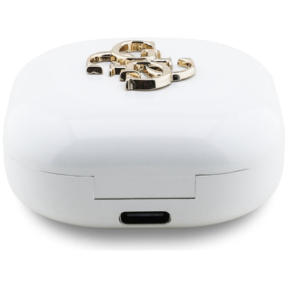 Handsfree Bluetooth Guess 4G Metal Logo, TWS, Fehér