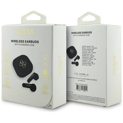 Handsfree Bluetooth Guess 4G Metal Logo, TWS, Fekete