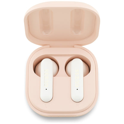 Handsfree Bluetooth Guess 4G Metal Logo, TWS, Rózsaszín