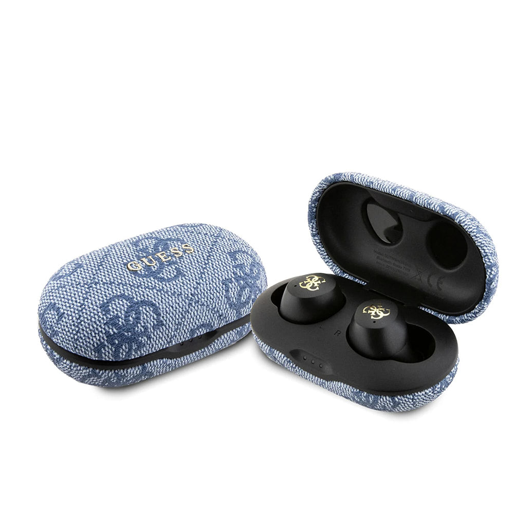 Handsfree Bluetooth Guess 4G Metal, TWS, Kék
