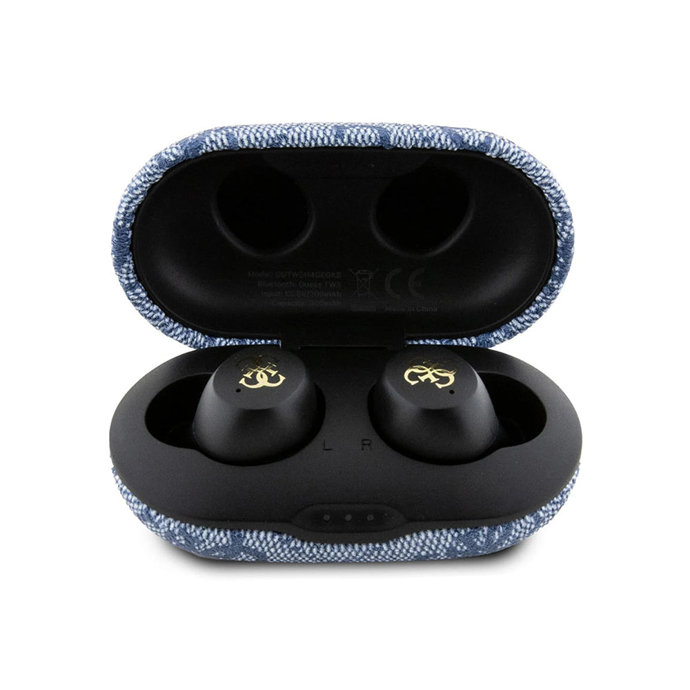 Handsfree Bluetooth Guess 4G Metal, TWS, Kék