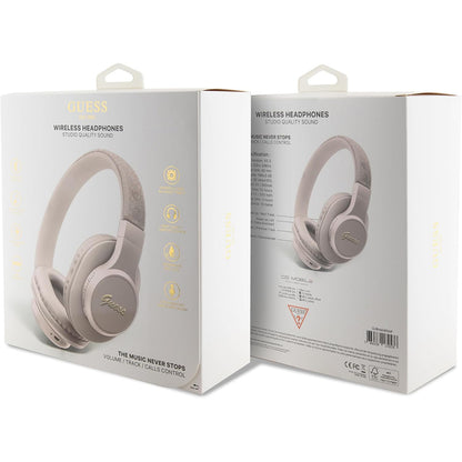 Handsfree Bluetooth Guess 4G Tone on Tone Script Logo, A2DP, Rózsaszín