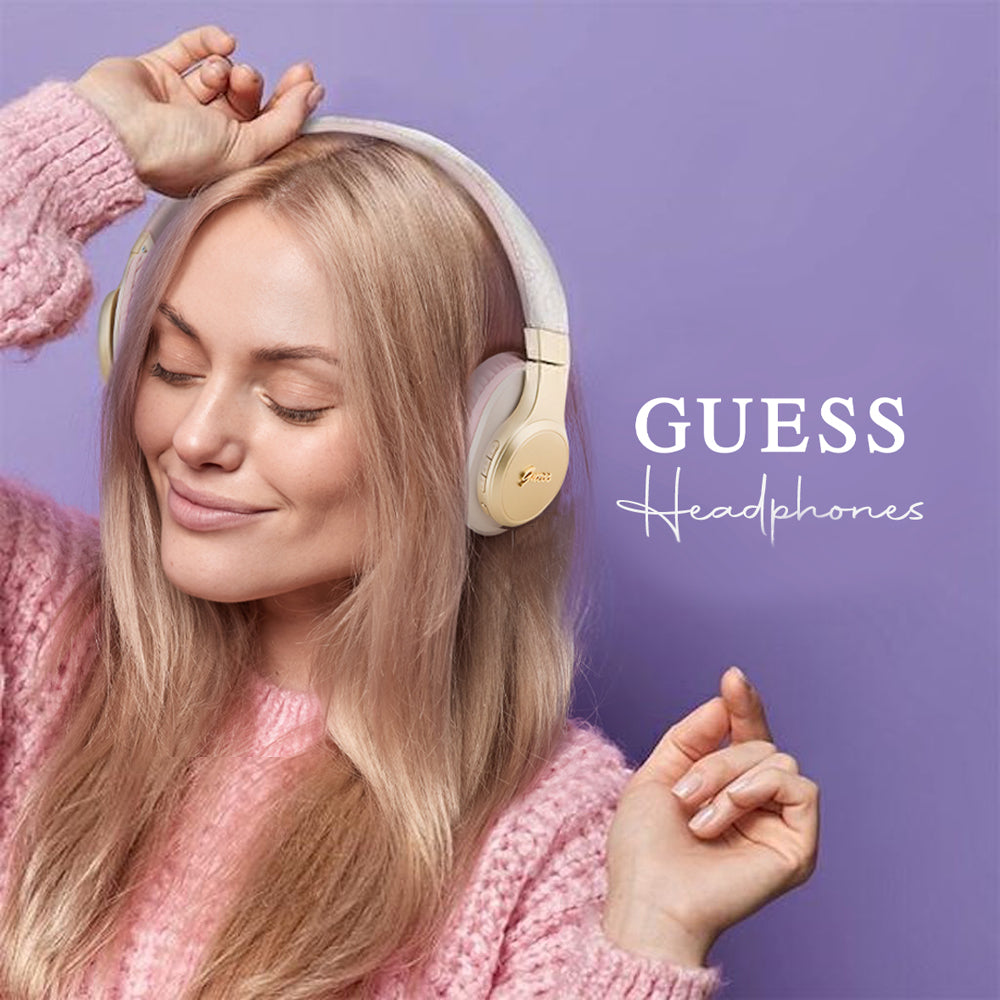 Handsfree Bluetooth Guess 4G Tone on Tone Script Logo, A2DP, Rózsaszín