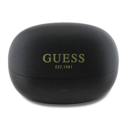 Handsfree Bluetooth Guess Capsule Printed Logo, TWS, ANC, Fekete